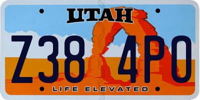 UT license plate Z384PO