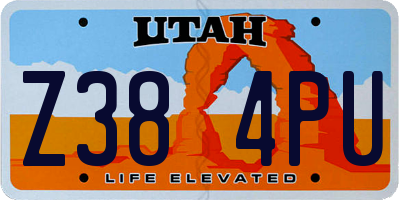 UT license plate Z384PU