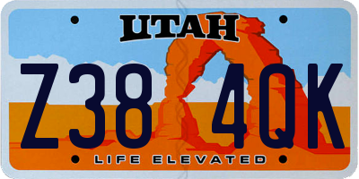 UT license plate Z384QK
