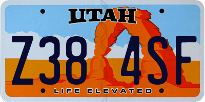 UT license plate Z384SF
