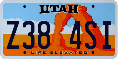 UT license plate Z384SI