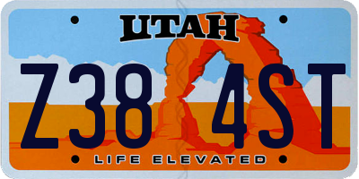 UT license plate Z384ST