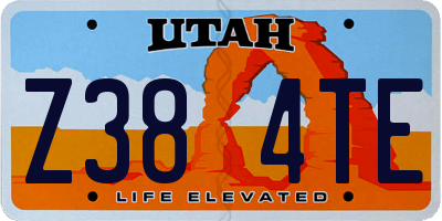 UT license plate Z384TE