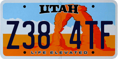 UT license plate Z384TF