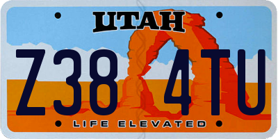 UT license plate Z384TU