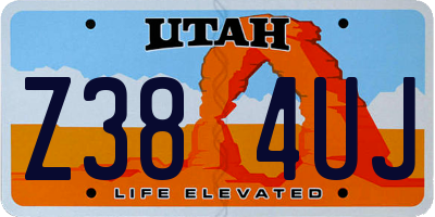 UT license plate Z384UJ