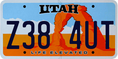 UT license plate Z384UT