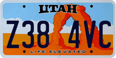 UT license plate Z384VC