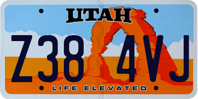 UT license plate Z384VJ