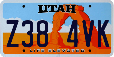 UT license plate Z384VK