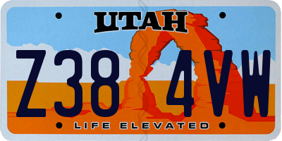 UT license plate Z384VW