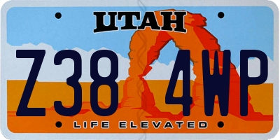 UT license plate Z384WP