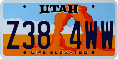UT license plate Z384WW