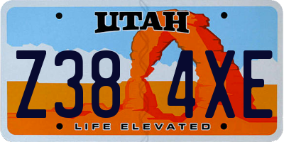 UT license plate Z384XE