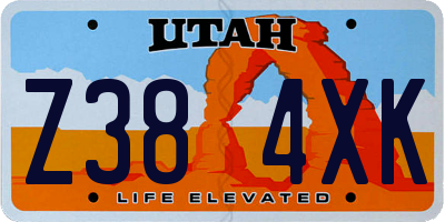 UT license plate Z384XK