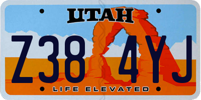 UT license plate Z384YJ