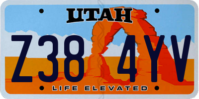 UT license plate Z384YV