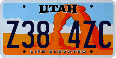 UT license plate Z384ZC