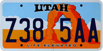 UT license plate Z385AA