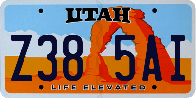UT license plate Z385AI