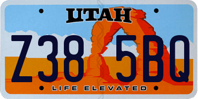 UT license plate Z385BQ
