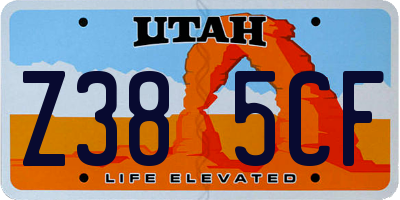 UT license plate Z385CF
