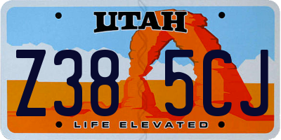 UT license plate Z385CJ