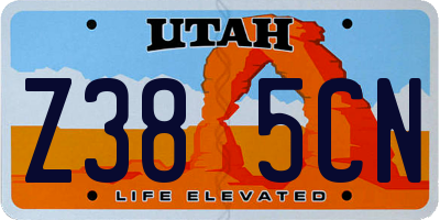 UT license plate Z385CN