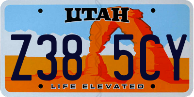 UT license plate Z385CY
