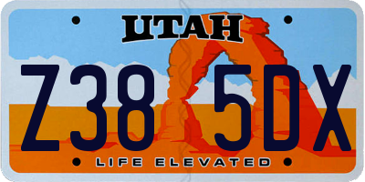 UT license plate Z385DX