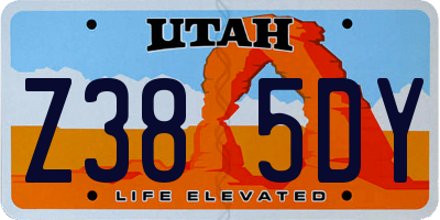 UT license plate Z385DY