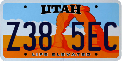 UT license plate Z385EC