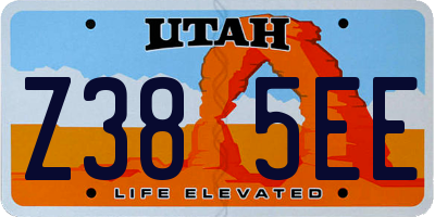 UT license plate Z385EE