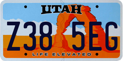 UT license plate Z385EG