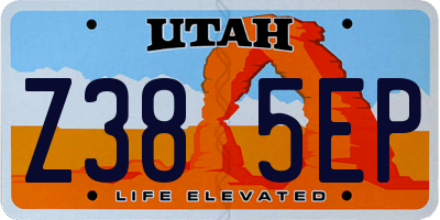 UT license plate Z385EP