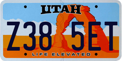 UT license plate Z385ET