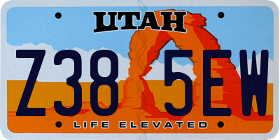 UT license plate Z385EW