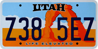 UT license plate Z385EZ