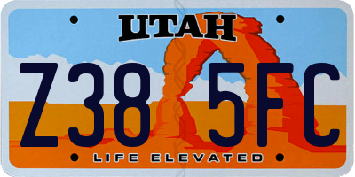 UT license plate Z385FC