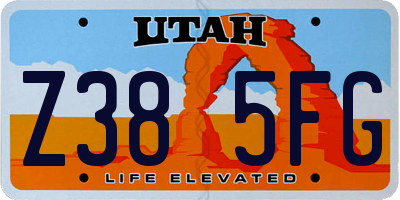 UT license plate Z385FG