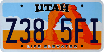 UT license plate Z385FI