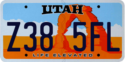 UT license plate Z385FL