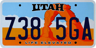UT license plate Z385GA