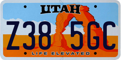 UT license plate Z385GC