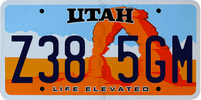 UT license plate Z385GM