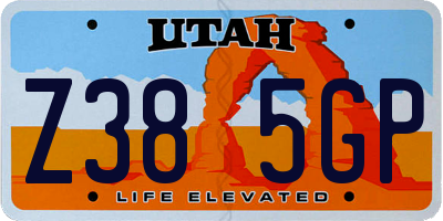 UT license plate Z385GP