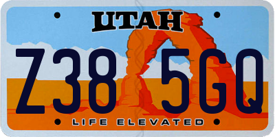 UT license plate Z385GQ