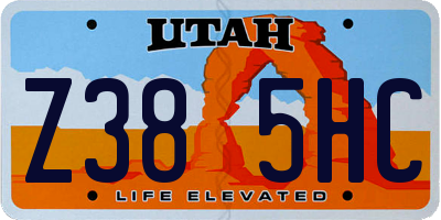 UT license plate Z385HC