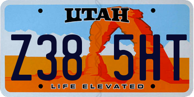 UT license plate Z385HT