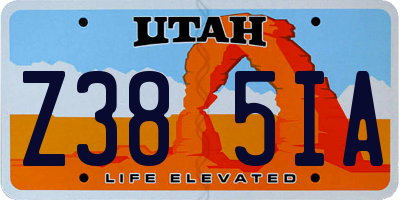 UT license plate Z385IA